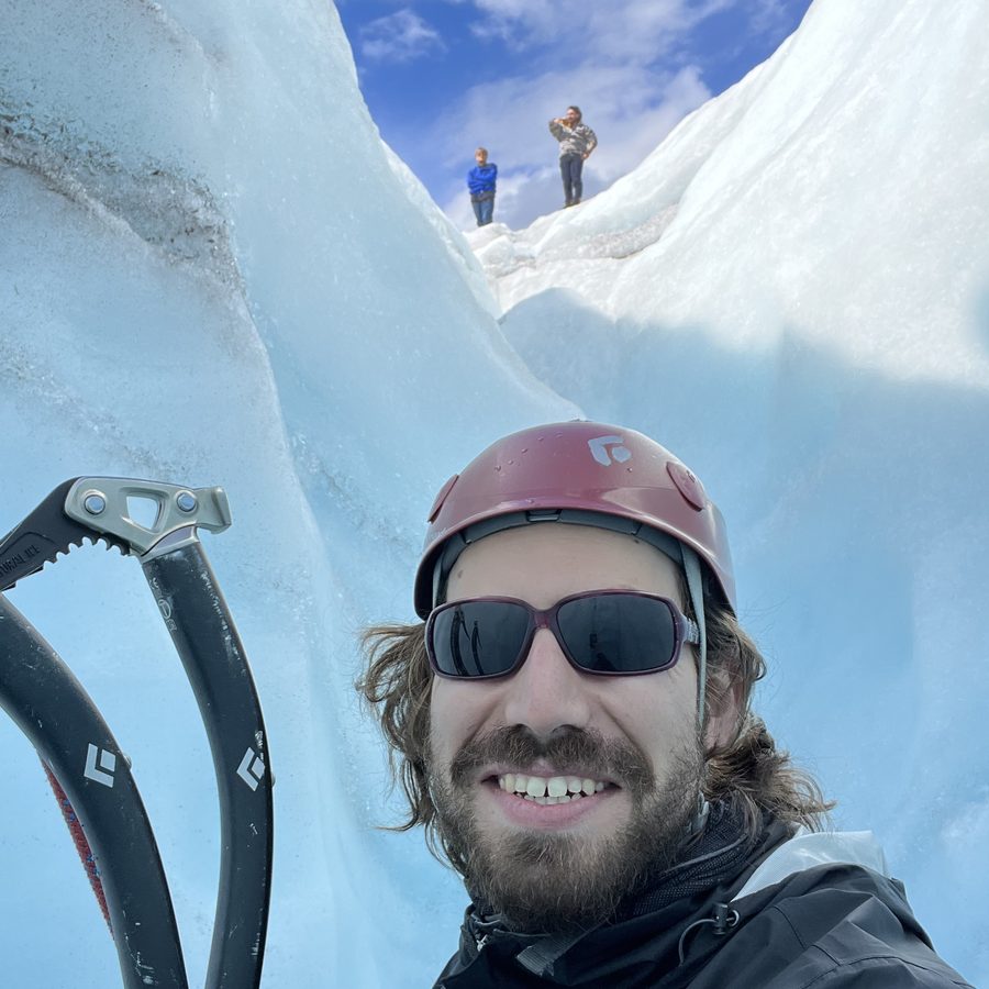 Zak ice climbing in Wrangell-St. Elias National Park, Alaska